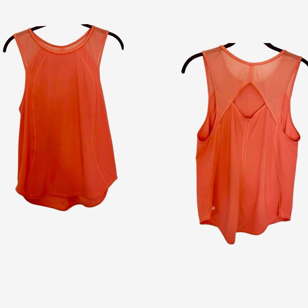 Lululemon Tucson Coral Tank Top Workout Women's Size 10 - Key Hole in back